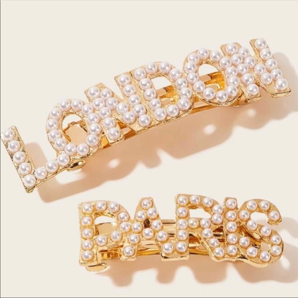 NWT Faux Pearl City Gold Barrette - Picture 3 of 8